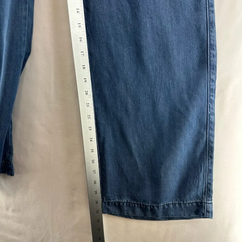 Happily Grey Pants Womens Sz 1/25 Baggy Wide Leg Cargo Denim Lyocell Blue - Picture 11 of 11